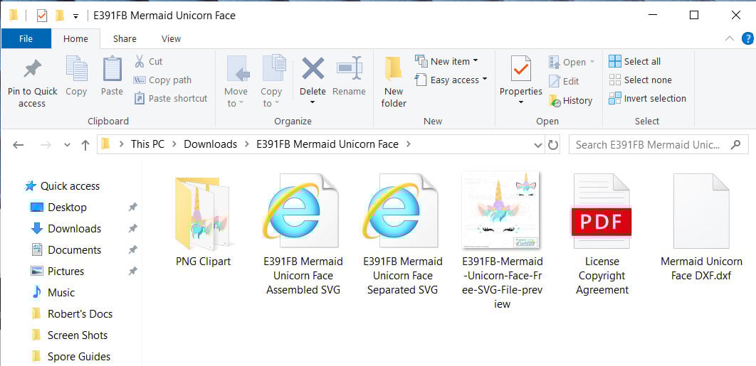 Open download folder with SVG cut files