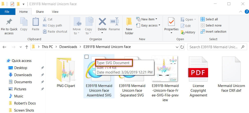 SVG with browser icon - check file type for SVG Document