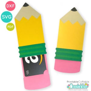 Pencil Gift Card Holder SVG File