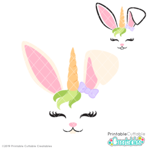 Bunny Unicorn Face Free SVG File