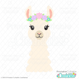 Spring Flowers Llama SVG File & Clipart