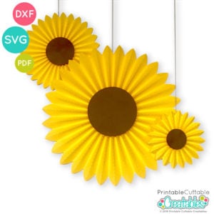 Sunflower Paper Medallion Free SVG File Template