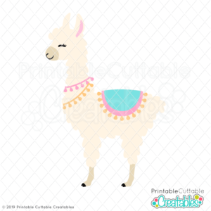 Cute Llama SVG File & Clipart