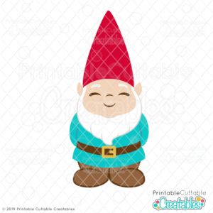 Cute Garden Gnome SVG File & Clipart