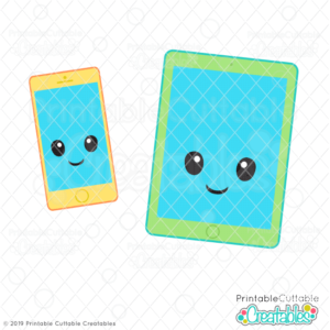 Cute Tablet & Cell Phone SVG Files