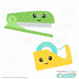 Cute Stapler & Tape SVG File