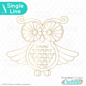 Foil Quill / Single Line Owl SVG Sketch File