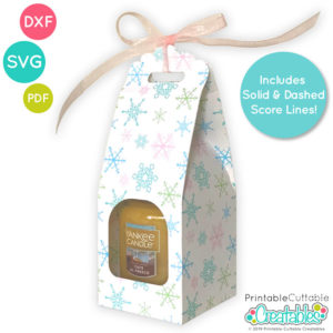 Small Jar Candle Gift Box SVG File Template