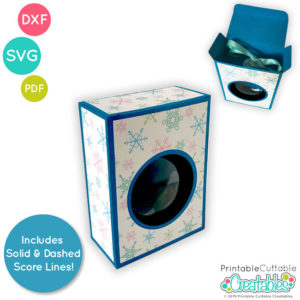 4" Flat Disc Ornament Box SVG File Template