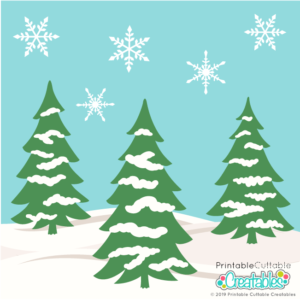 Winter Trees and Hillside Free SVG Files