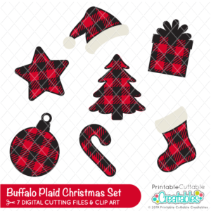 Free Buffalo Plaid Christmas SVG Set