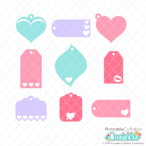 Valentine Hearts Gift Tags Free SVG Files
