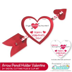Cupid Arrow Pencil Holder Valentine Free SVG File