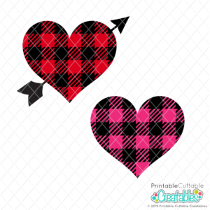 Buffalo Plaid Hearts Free SVG Files