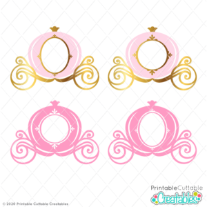 Princess Carriage Monogram Frame SVG File