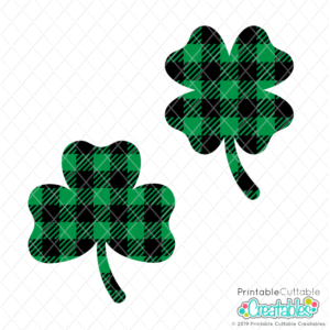 Buffalo Plaid Shamrock Clover FREE SVG Files