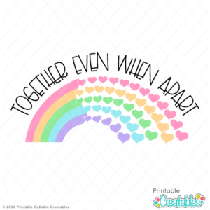 Together Rainbow Hearts FREE SVG File