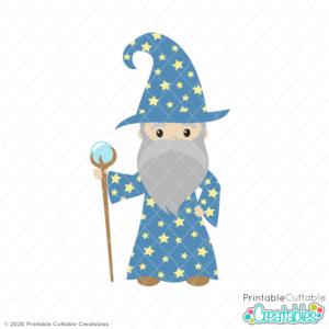 Cute Magical Wizard SVG File
