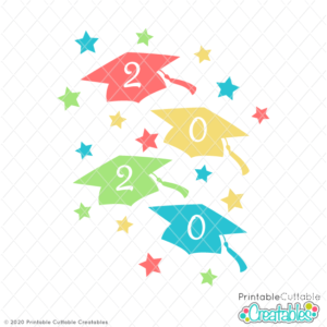 Tossed Graduation Caps 2020 SVG File