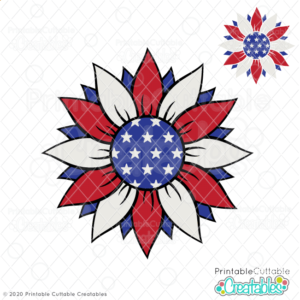 Patriotic Sunflower Free SVG File