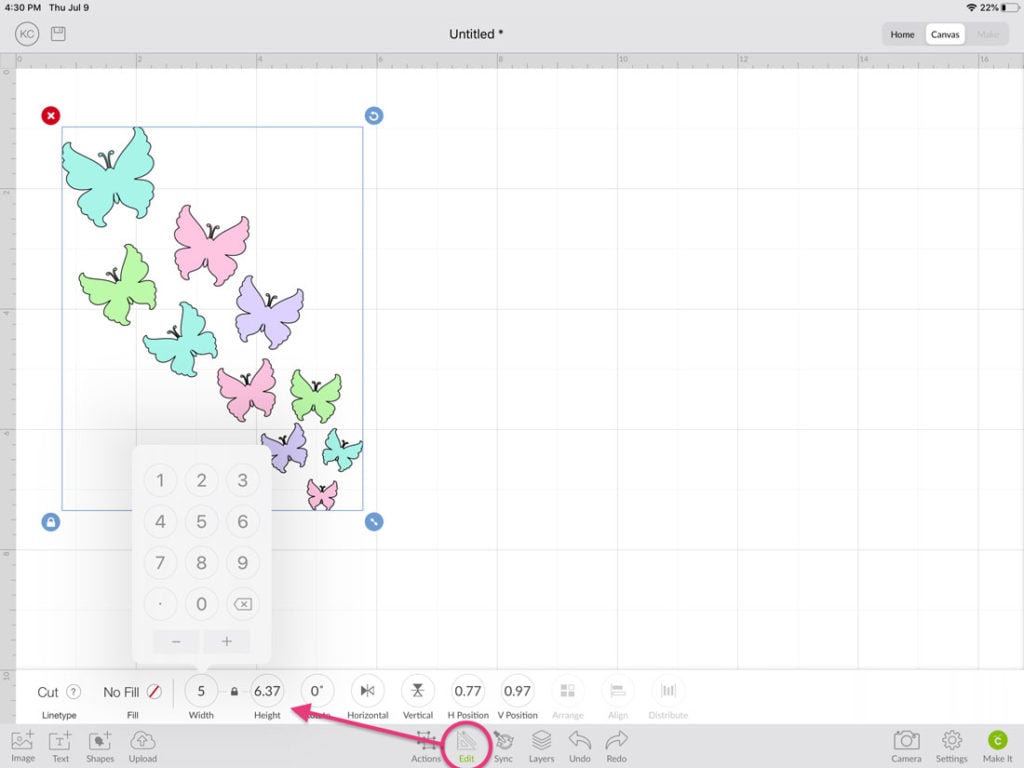 Resize SVG File in Cricut Design Space App