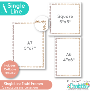 Single Line Swirls Frames Free SVG