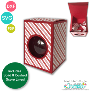 Round Ornament Box SVG File 3.25"