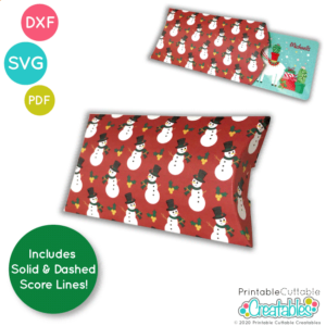 Pillow Box Gift Card Holder Free SVG File