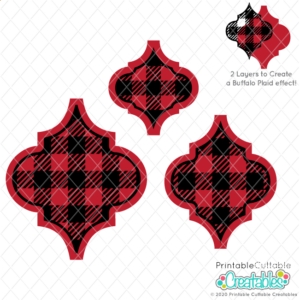 Buffalo Plaid Arabesque Tile Ornament FREE SVG File