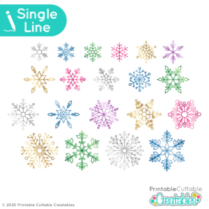 Single Line Snowflakes SVG for Foil Quill