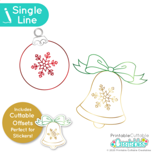 Christmas Bell Ornament Free SVG File for Foil Quill