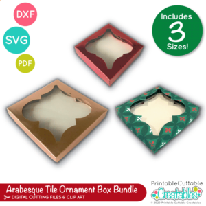 Arabesque Tile Ornament Box SVG Bundle