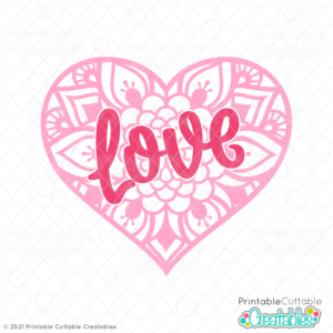 Love Heart Mandala Free SVG File