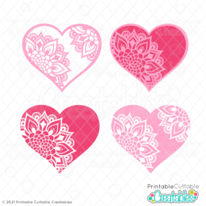 Heart Mandala SVG Set