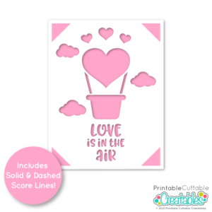 Love in the Air A2 Insert Card Free SVG File