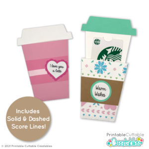 Coffee Cup Gift Card Holder SVG File