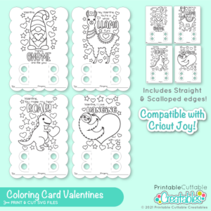 Valentine Coloring Card SVG Files