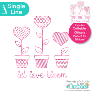 Single Line SVG Heart Love Bloom