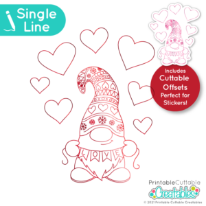 Single Line Love Banner Gnome SVG File