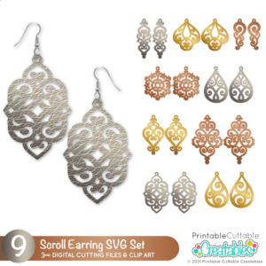 Scroll Earring SVG Files