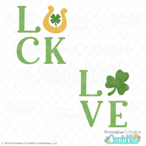 LUCK & LOVE Shamrock Free SVG File