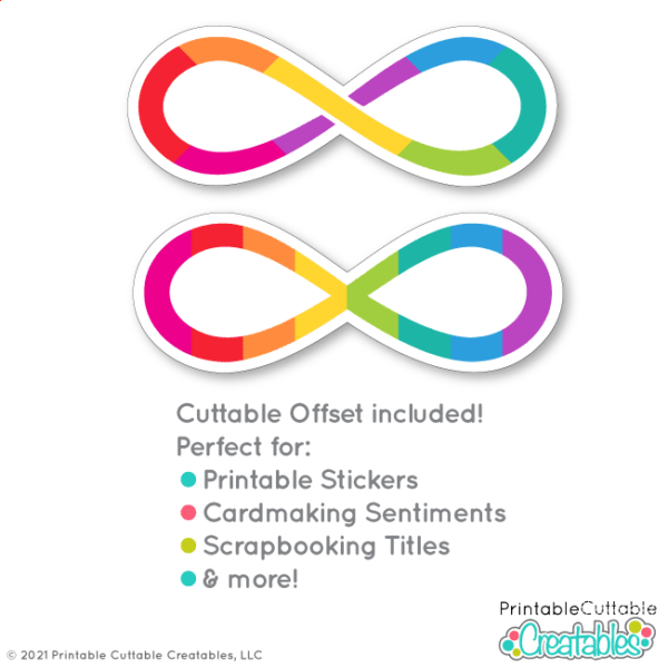 Rainbow Infinity Autism Free SVG File for Cricut