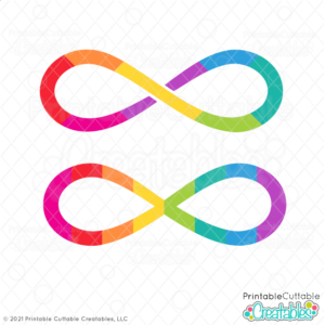 Rainbow Infinity Autism Free SVG File