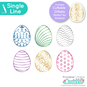 Patterned Easter Eggs Free Single Line SVG Files
