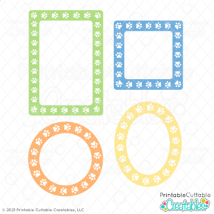 Free Paw Print SVG Frames