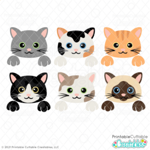 Peekaboo Cat Face SVG Files