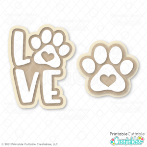 Free LOVE Paw Print SVG Files
