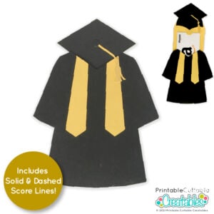 Cap & Gown Graduation Gift Card Holder SVG File for Cricut & Silhouette