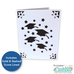 Graduation Caps Insert Card Free SVG File fir Cricut & Silhouette