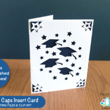 Graduation Caps Insert Card Free SVG File for Cricut